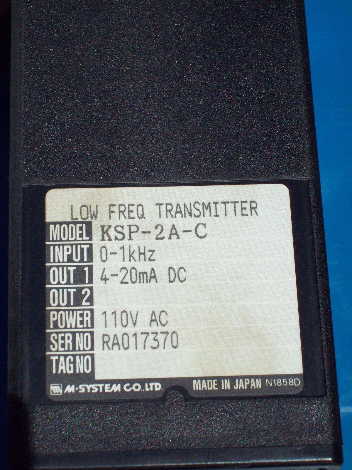 NEW MSYSTEMS KSP2AC KUNIT SIGNAL CONDITIONER LOW FREQ TRANSMITTER