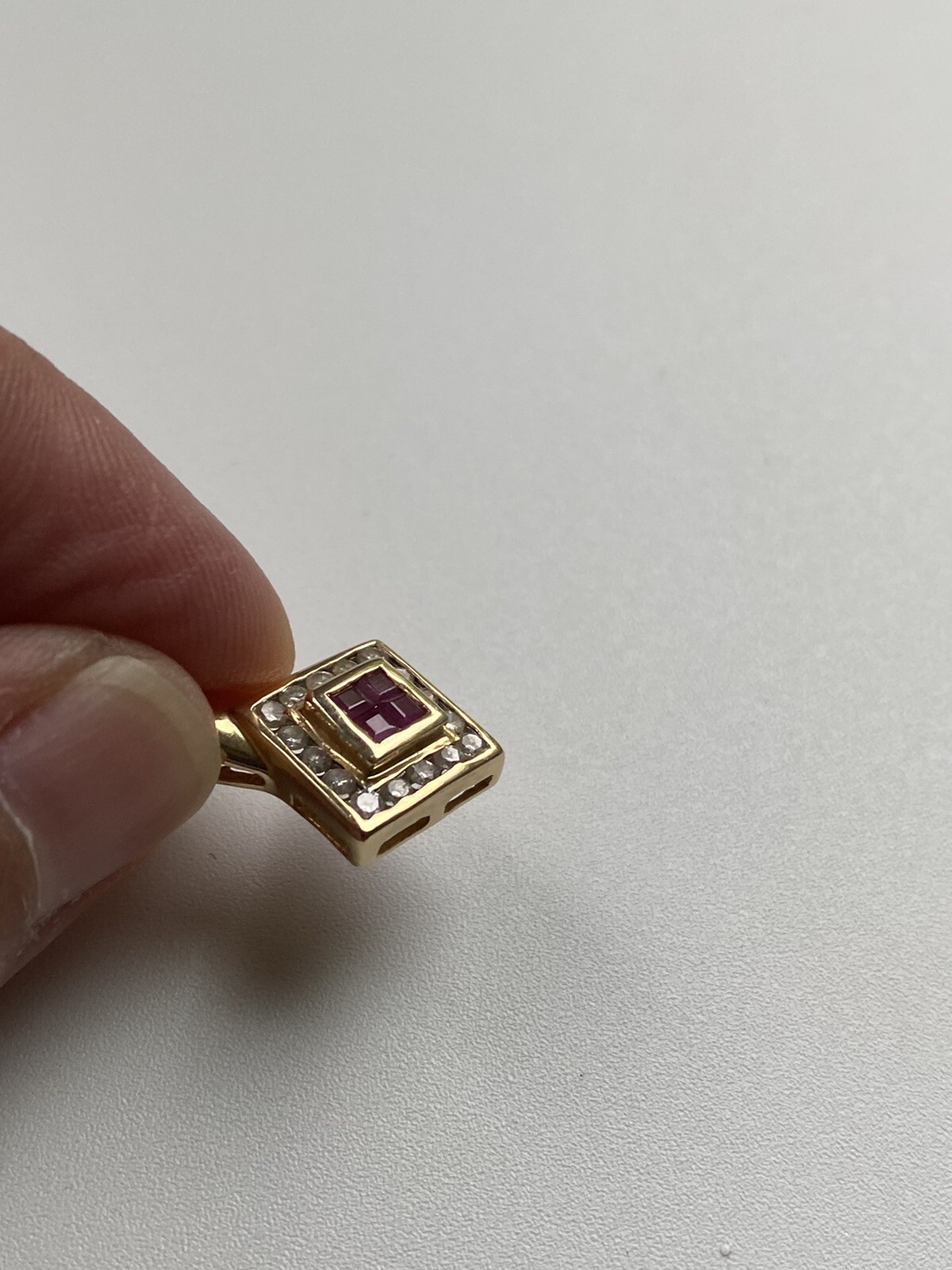 14k gold diamond And ruby pendant eBay