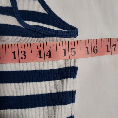 Camiseta sin mangas para mujer Stylus talla grande azul marino/blanco a rayas - Imagen 4 de 7