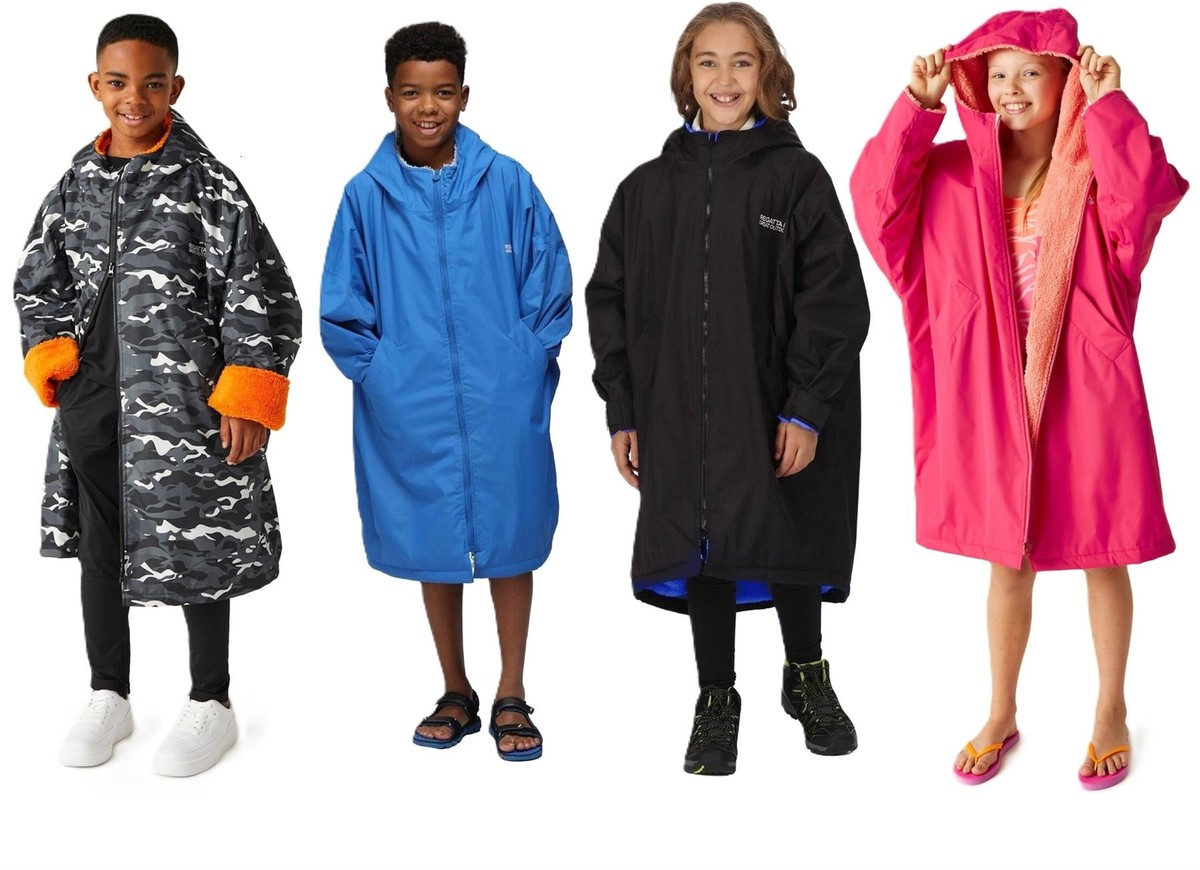 Regatta Kids Spirit Of Adventure Hooded Waterproof Warm Drying Changing Robe eBay