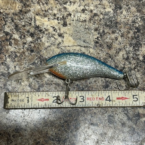 Strike King Balsa King Vintage Balsa Wood Crankbait Fishing Lure 3" Blue Silver - Picture 9 of 9