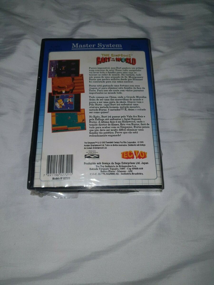 THE SIMPSONS BART VS THE WORLD TEC TOY MASTER SYSTEM SEALED