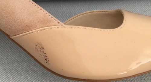 COLE HAAN Women’s Beige Suede & Patent Leather 3” Pumps Size 6B Leather Lined. - Picture 5 of 5