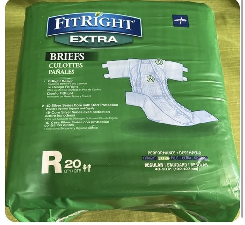 Medline FitRight Extra Slips 20er Pack Größe R Regular Windeln für Erwachsene 40”-50” - Bild 3 von 4