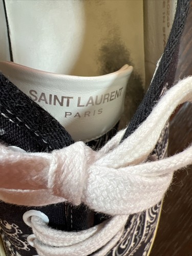Saint Laurent Sneakers da skate uomo blu bandana stampa paisley tela US10 EU43 - Foto 16 di 20