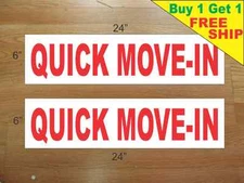 QUICK MOVE IN 6"x24" REAL ESTATE RIDER SIGNS Buy 1 Get 1 FREE 2 Sided
