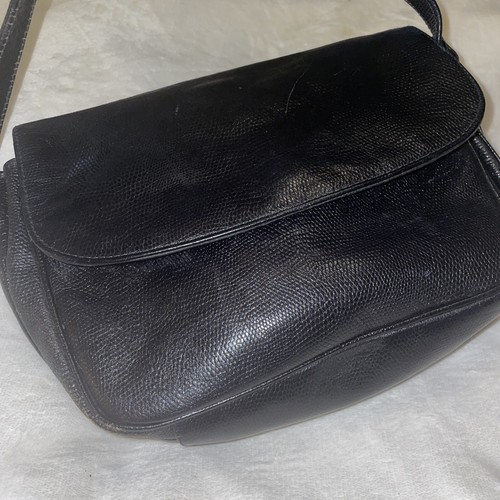 BG Street Black Embossed Snake Leather Crossbody/ Shoulder Bag - Picture 12 of 16