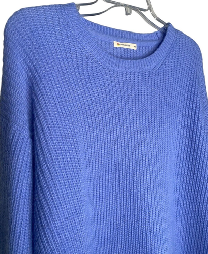 Marine Layer Mujer Suéter Cuello Redondo Mezcla Lana/Alpaca Manga Larga Azul Talla XL - Imagen 2 de 6