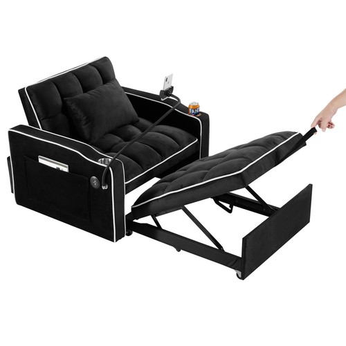 Convertible Sleeper Chair Sofa Bed Pull Out Chair Bed Daybed for Small Spaces - Picture 14 of 16