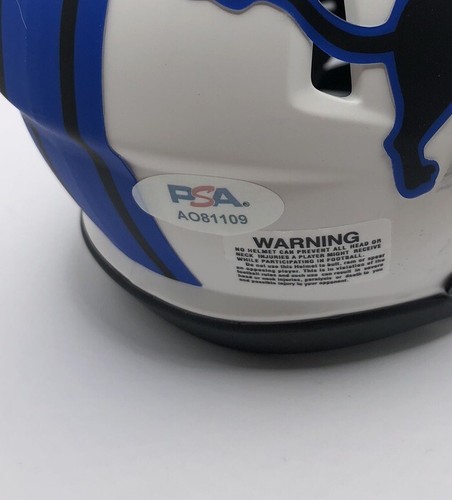 DAVID MONTGOMERY SIGNIERTER AUTO DETROIT LIONS LUNAR MINIHELM PSA/DNA - Bild 2 von 2
