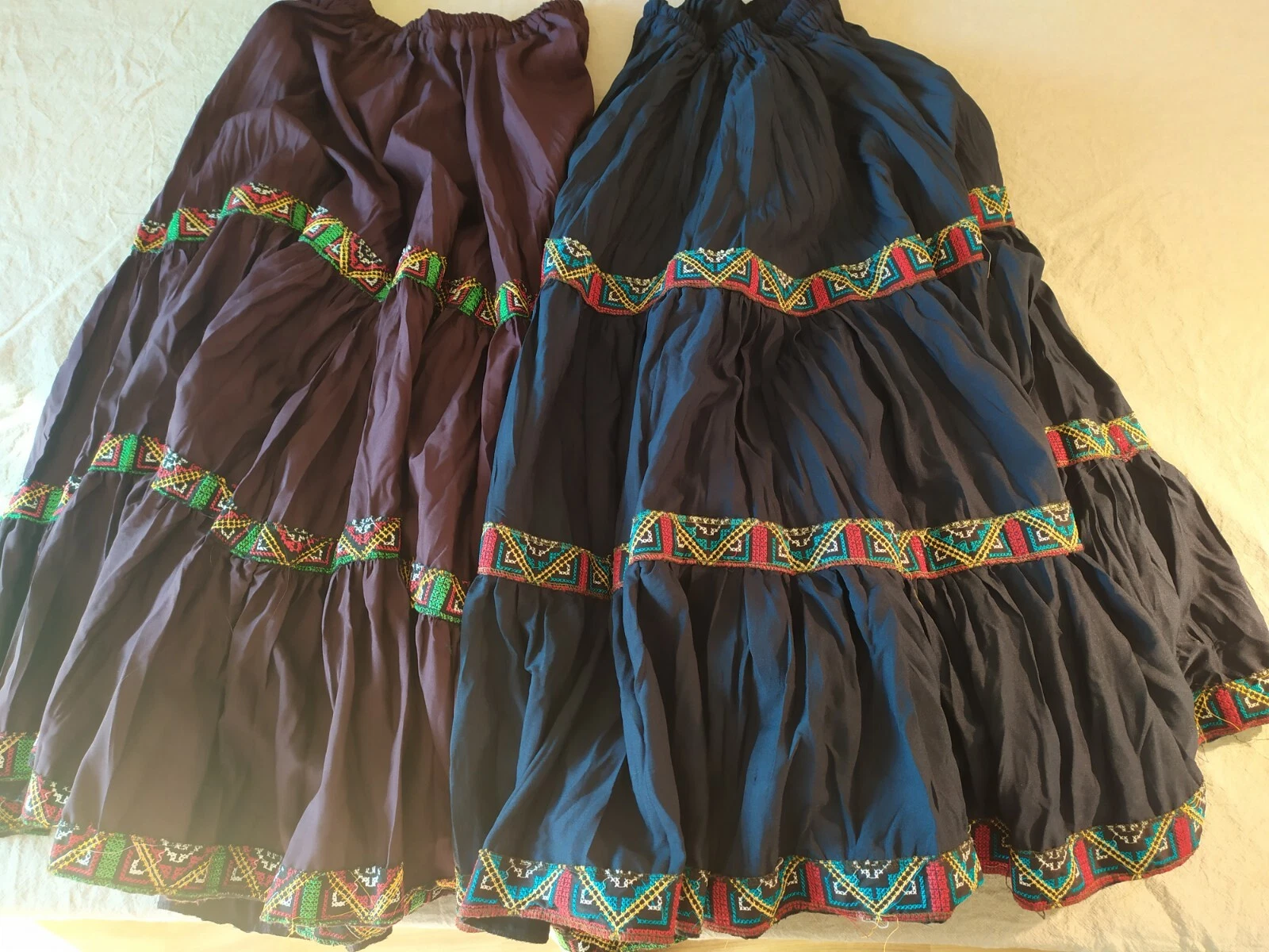 2 TRIBAL BELLYDANCE FABULOUS COLORFUL GYPSY SKIRT