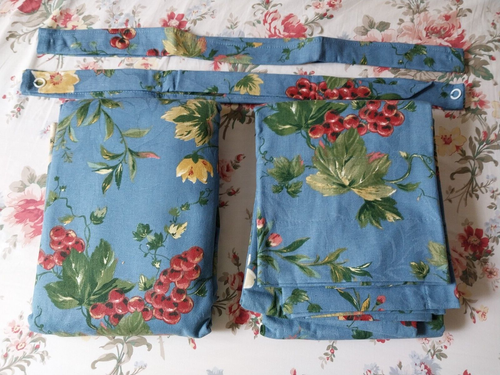 Waverly Chanti Blue Pair Lined Rod Pocket Drapes-84" Long NEW-3 pairs Available - Picture 3 of 16