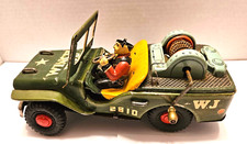 Japan Tin Lithographed Friction Wench Jeep for Repair/Restoration