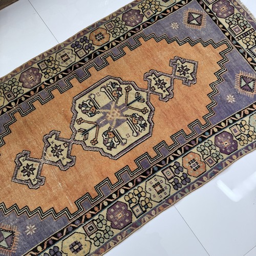 Alfombra Turca Oushak, 3x6, Alfombra Oriental de Lana Anudada a Mano De Colección - Imagen 7 de 10