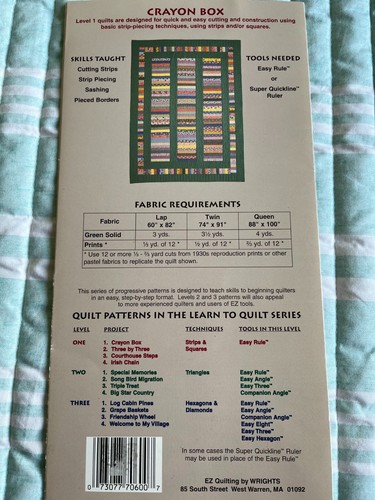 Learn To Quilt Crayon Box D. Zimmerman Colorful Leaflet EZ Quilting - Picture 2 of 3