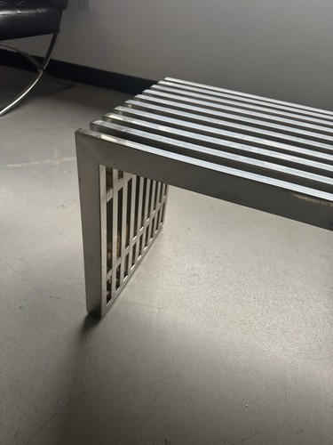 Modway Large Gridiron Stainless Steel Bench / Low Side Coffee table - Art Deco - Picture 13 of 19