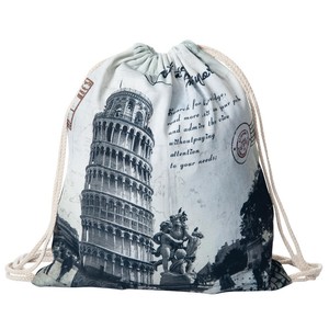 LIVINGbasics® Drawstring Backpack Fabric Print Bag