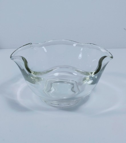 Vintage Indiana Glasschale geraffter Rand Süßigkeiten/Nüsse/Dip/Mayonnaise/Gewürz  - Bild 1 von 3