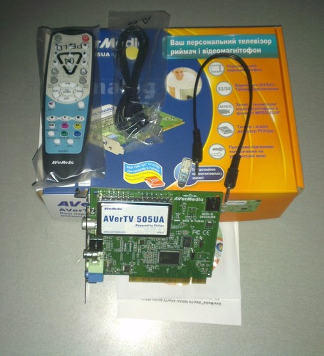 PCI video capture card, with tv tuner, AverMedia 505 remote control, windows 10 - Picture 3 of 8