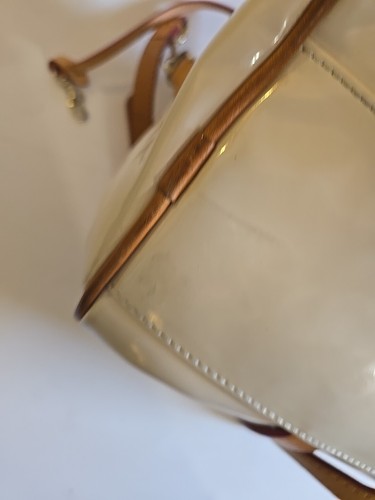 Dooney & Bourke Patent Leather Satchel with Shoulder Strap Off White - Picture 19 of 21