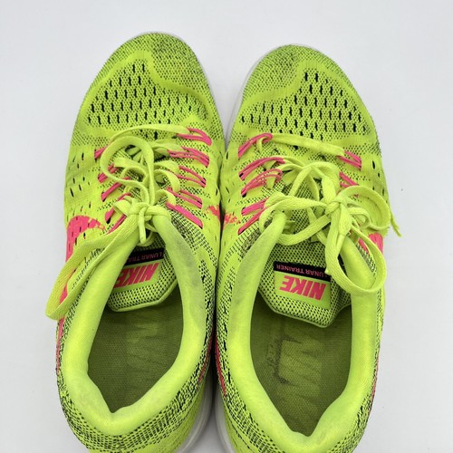 Nike Women’s Lunar Trainer Fluorescent Green Pink Running Size 10 705462-700 - Picture 6 of 7