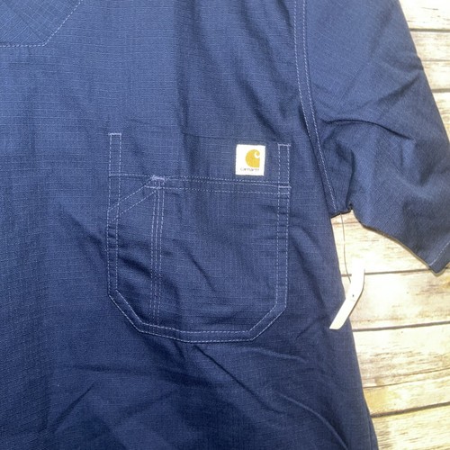 Carhartt Scrub V-neck Navy Blue Womens Top Size Small NWOT - Picture 3 of 7