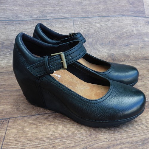 de de negro Zapatos de Reino Essential cuña tamaño tacón de cuero tacón Artisan Unido cuña de 4 de Clarks wYgYvqPxH