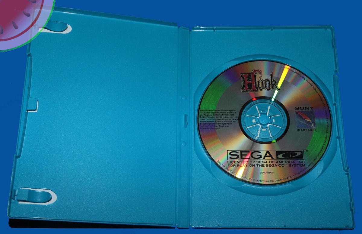 Tested SEGA CD Game Captain HOOK Disc in Case Box Insert PETER PAN