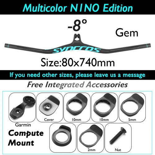 Carbon Fiber Mountain Bike Integrated Handlebar with Stem -8 -17 -25 Degree - Picture 21 of 47