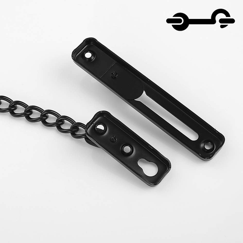 Door Chain Lock Black, Stainless Steel Door Guard with Spring Anti-Theft Press L - Picture 5 of 12