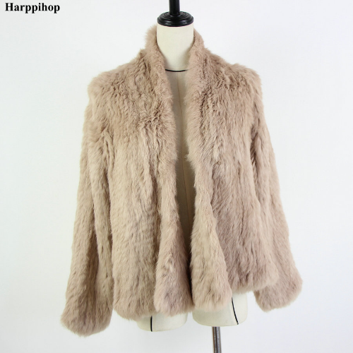 Heißer Verkauf Strick Kaninchenfell Jacke Popuplar Mode Pelzjacke Mantel für Frauen - Bild 2 von 25