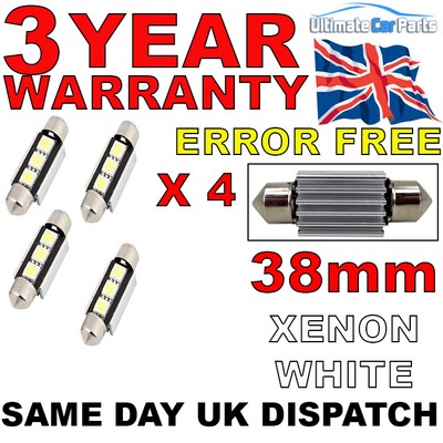 5 X 42mm 3 SMD LED 239 272 C5W CANBUS NO ERROR INTERIOR LIGHT FESTOON BULB WHITE