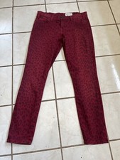 CURRENT/ELLIOTT Red Animal Print THE STILETTO Jeans in BLOOD Sz 28
