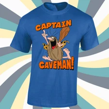 Captain Caveman cartoon blue T-shirt short sleeve All sizes JM408