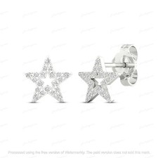 1.00 Ct Lab Created Round Diamond Star Stud Earrings in White Gold Plated Silver