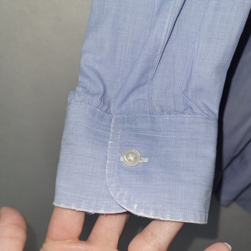Huntington Dress Shirt Mens 17.5-34" Bue Long Sleeve Button-Down Pocket *READ - Picture 4 of 10