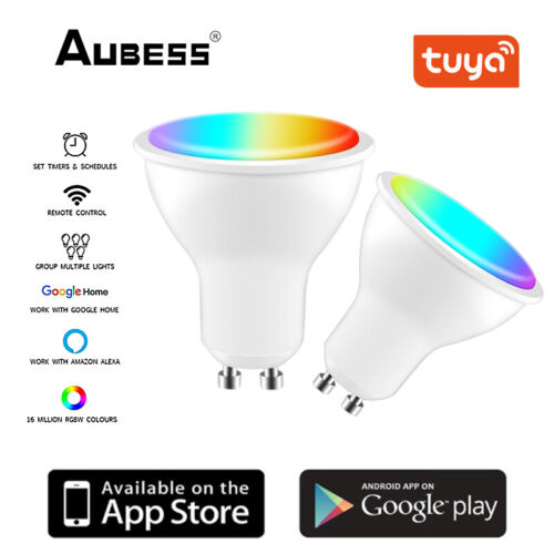 Lampadina LED Wifi Smart Gu10 RGB+CCT funziona con Alexa Google Home Aubess - Foto 12 di 15