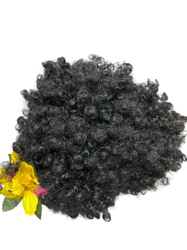 Mario Chido Studios Parrucca Nera Costume Afro Halloween - Foto 3 di 6