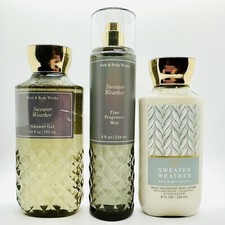 NEW 3 PCS BATH BODY WORKS SWEATER WEATHER SHOWER GEL, FRAGRANCE MIST LOTION