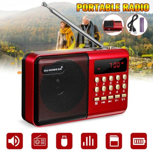 FM Radio Tragbarer Lautsprecher Akku Mini Box Musikbox MP3 Player USB SD Aux - Bild 3 von 12
