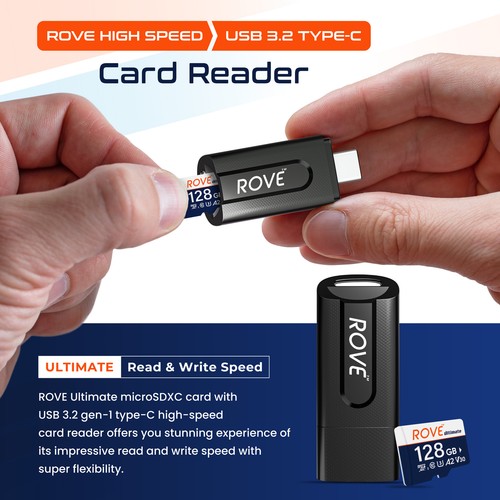 Carte microSD ROVE Ultimate pour Dash Cam (128 Go, 256 Go, 512 Go) avec lecteur USB-C - Photo 7 sur 22
