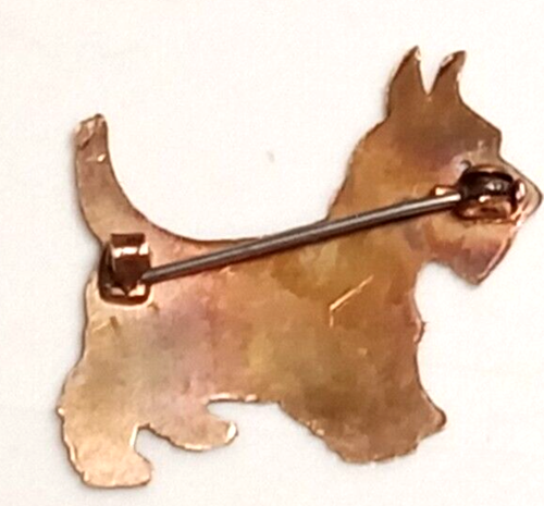 Vintage Dog Brooch Gold Filled/Gold Rolled (?) engraved. - Picture 4 of 4