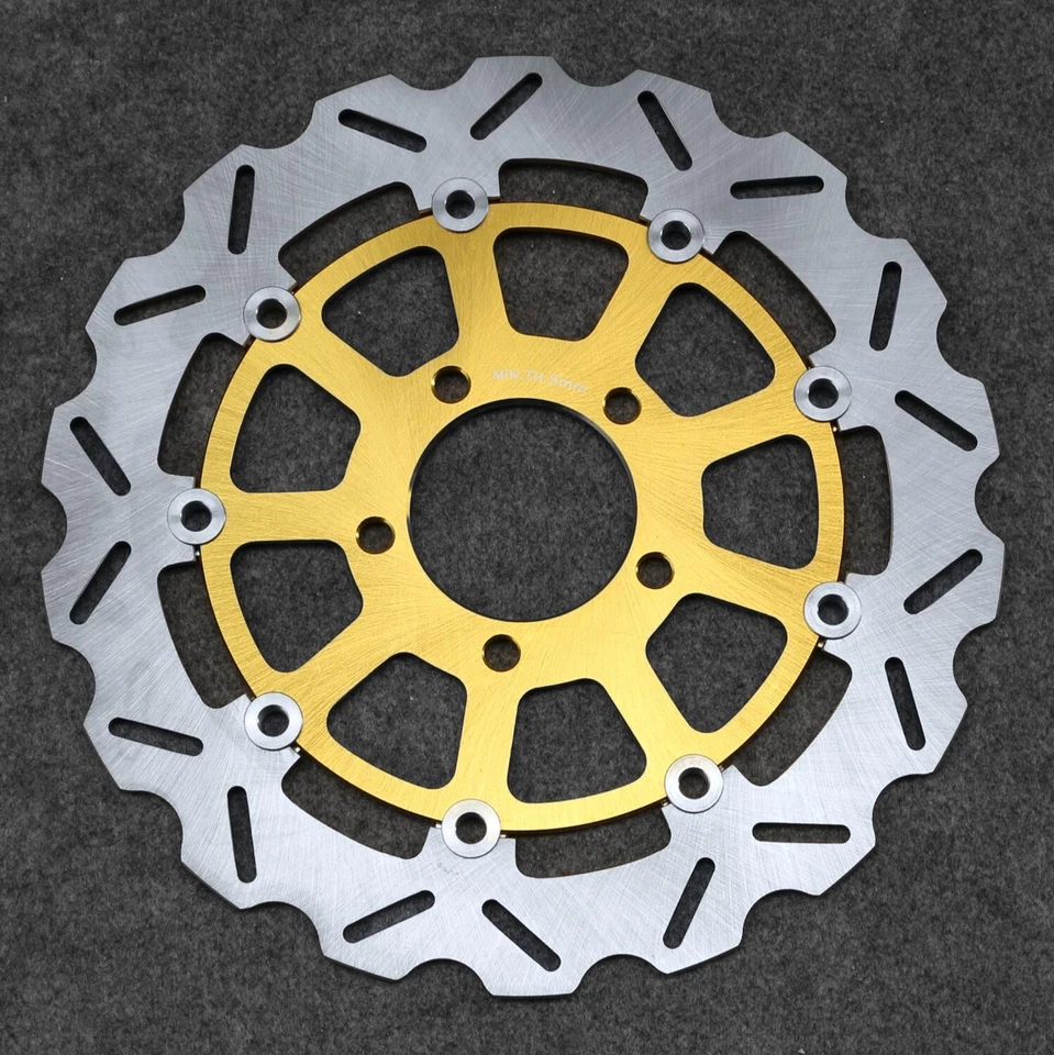 Rotores de disco de freno delanteros flotantes aptos para SUZUKI GSXR600 GSX-R750 2004-2005 K4 K5 Foto 3 de 3