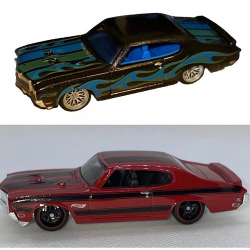 Lot Of 2 Hot Wheels 1970 Buick GSX (Red & Black) With Custom Real Rider Wheels  - Bild 1 von 18