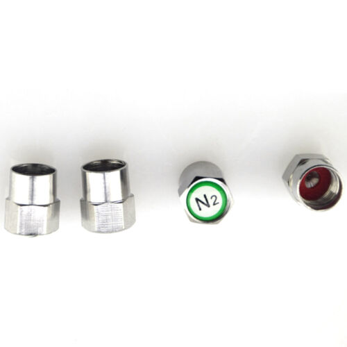 4Pcs Chrome Car TPMS Valve Stem Cap N2 Nitrogen Tire Insert Cover - Picture 5 of 9