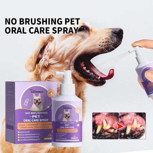 Dog and Cat Pet Oral-Care Tooth Cleaning Spray Remove Refreshing Breath NEW E3K5 - Picture 2 of 11