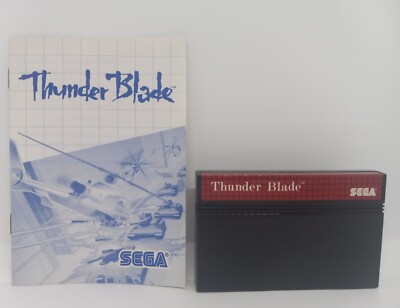Thunder Blade - Vintage 1988 Sega Master System Game Cartridge & Manual