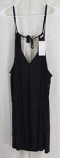 Ekouaer Women Slip Nightgown V Neck Sleeveless Strap Sleep Dress Black Size XL