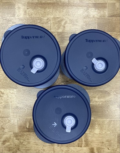 Tupperware Vent 'N Serve 3-pc. Small Round Set-Red-Purple-Peacock-Indigo-U-Pick - Picture 7 of 18