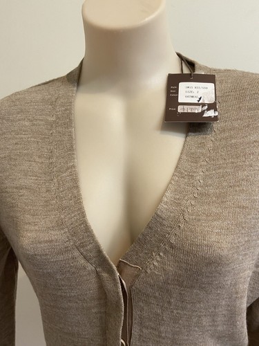 Sable women jumper cardigan Wool Blend Size 2 ( AU 12 ) Beige Brand New Zips - Picture 6 of 12
